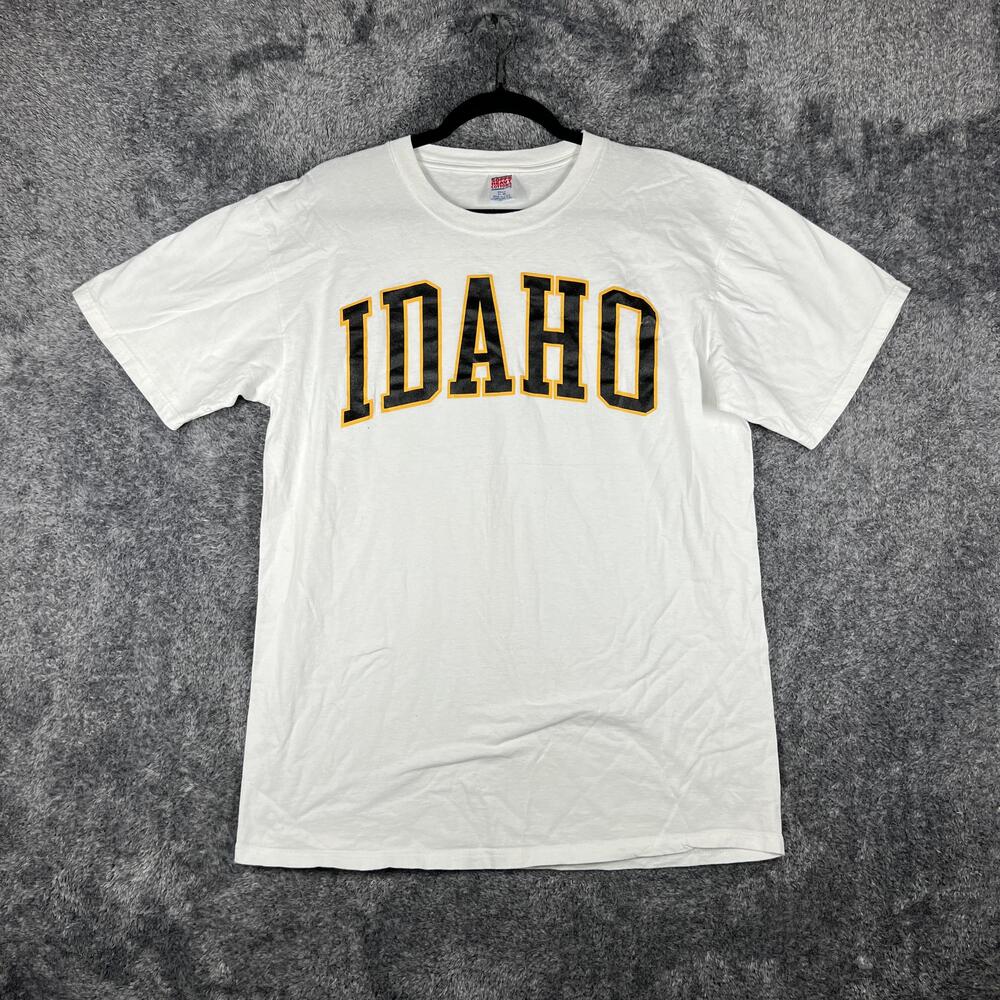 Idaho Vandals Shirt Mens XL White Graphic Heavyweight Cotton Crew Neck Soffe